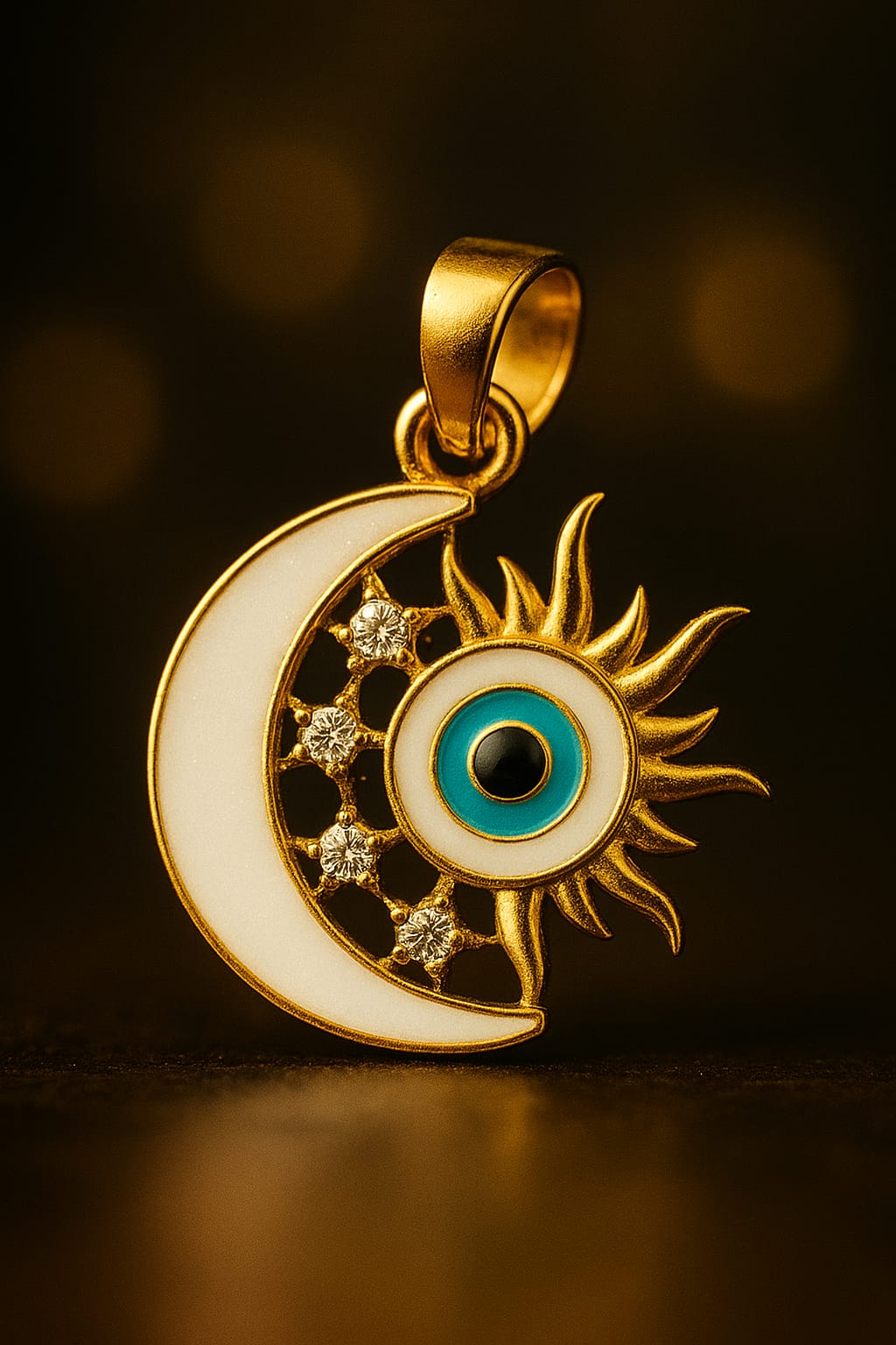 Breastmilk Sun and Moon Crystal Pendant