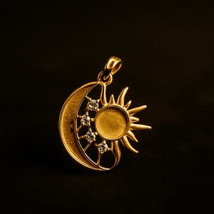 Breastmilk Sun and Moon Crystal Pendant
