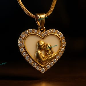 Breastmilk Mother and Child Heart Pendant