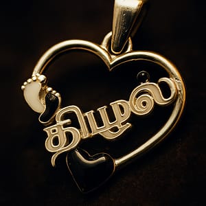 Breastmilk Heart Foot with Name Pendant